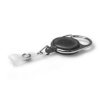 Picture of Black translucent carabiner ID badge reel with reinforced strap. 60270140