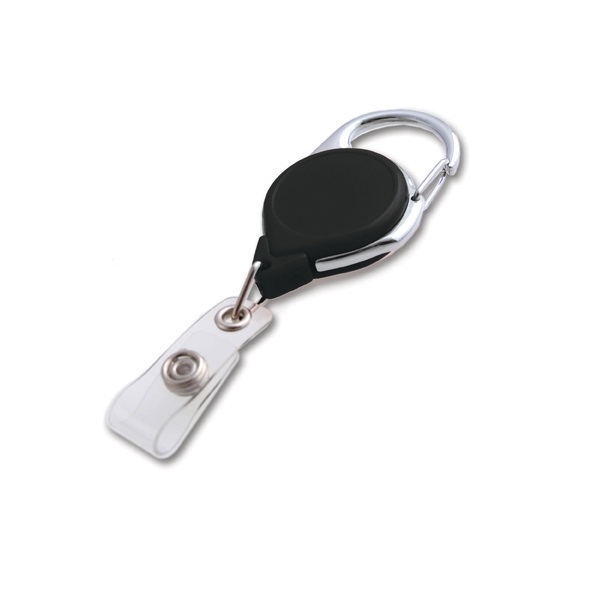 Bilde av Svart karabinkrok-ID-badgehjul med stropp. 60270170