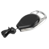 Picture of Black carabiner No-Twist ID badge reel with belt clip and card clip. 60270142