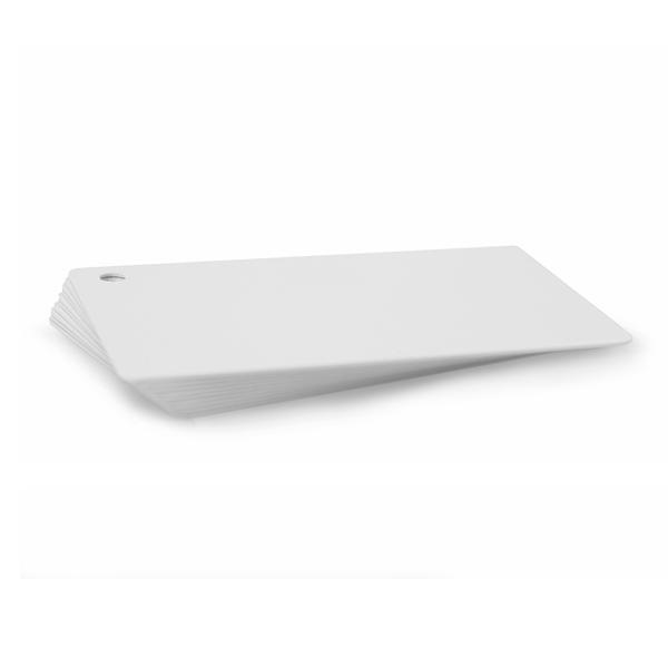 Billede af Blanke hvide plastkort med 5 mm hul i hjørnet. 70102064