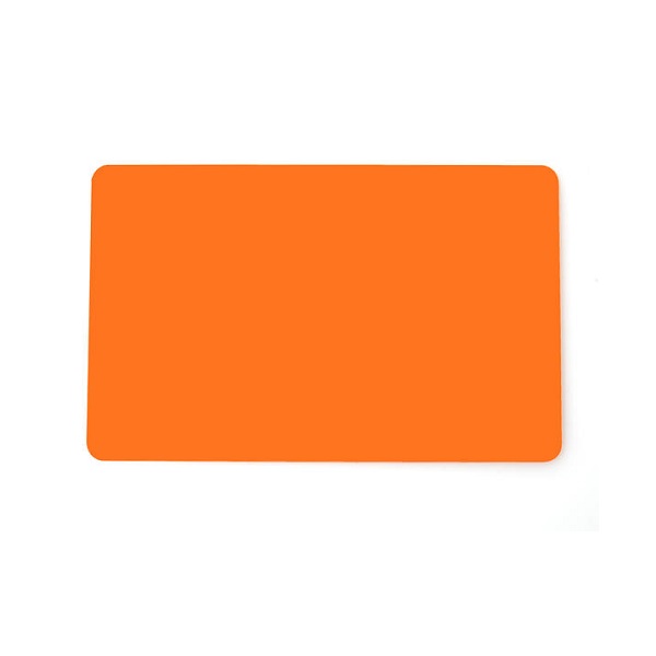 Billede af Blanke orange gennemfarvet plastkort - CR80 (ORANGE KERNE). 70102046