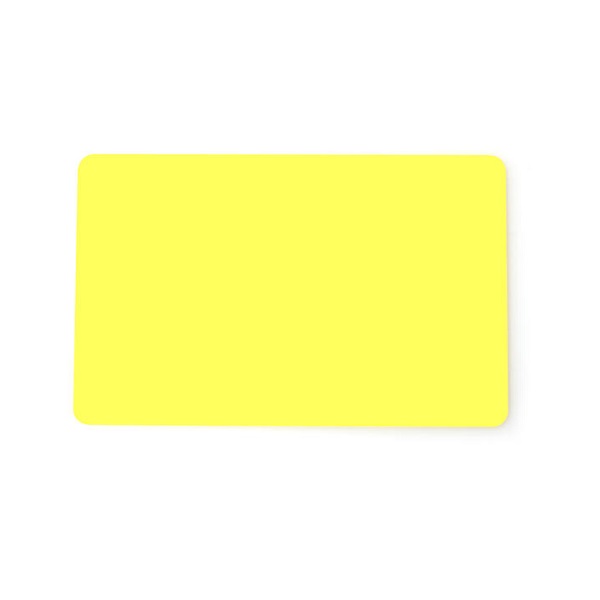 Billede af Blanke gul gennemfarvet plastkort - CR80 (GUL KERNE). 70102027