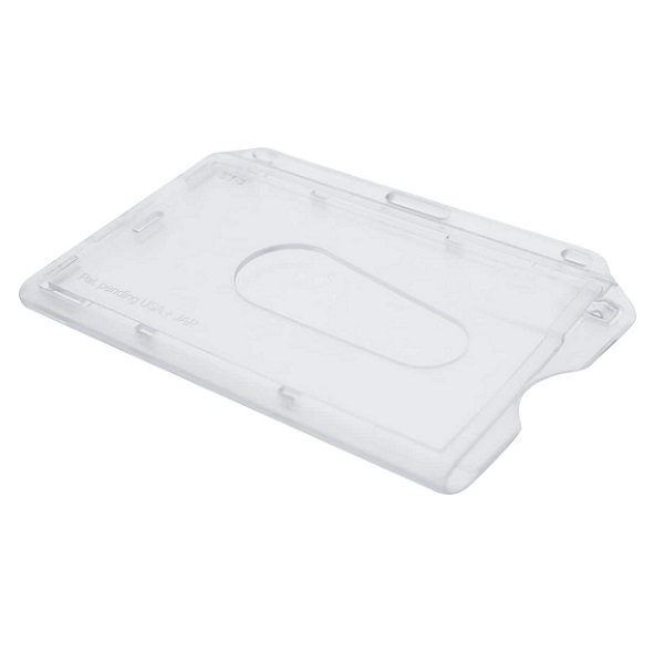 Bilde av ID-kortholder / bæreveske i stiv plast med lås, frostet (horisontal / landskap). 60270122