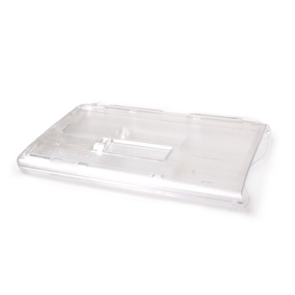 Picture of 2 card cardholder / carrying case rigid plastic Double Slider Bar with lock clear (horizontal / landscape). 60270270