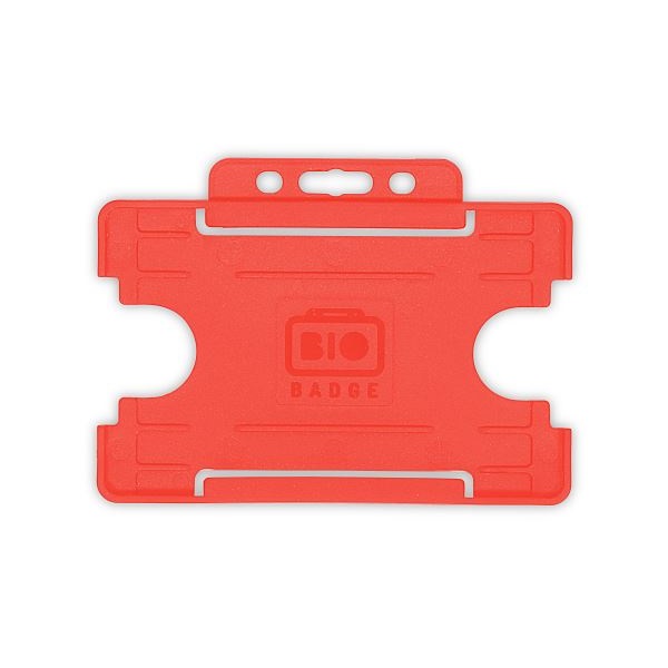 Picture of Bio badge Cardholder/carrying face open plastic red (horizontal/landscape). 60270455