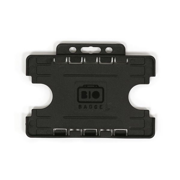 Picture of 2 sided/2 cards Bio Cardholder/carrying open face plastic black (horizontal/landscape). 60270481