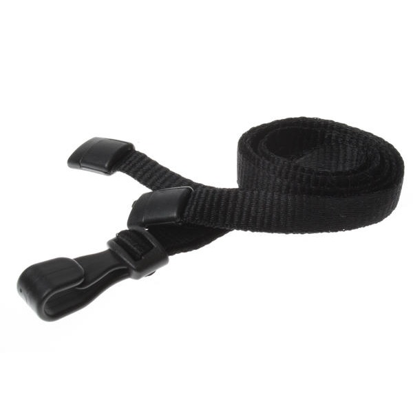 Picture of Black lanyard / Keyhanger 10 mm with plastic J clip - 100% polyester. 60270541