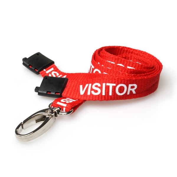 Picture of Visitor red lanyard / Keyhanger 15 mm with metal lobster clip. 60270587