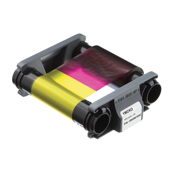 Picture of Evolis badgy 100/200 4-color ribbon/dye film (YMCKO). Evolis CBGR0100C