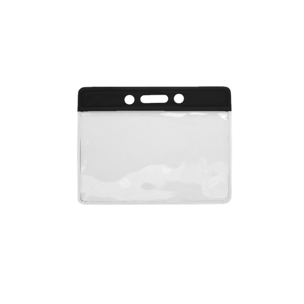 Picture of 86x54 mm Card holder / carrying case soft plastic. Black top / clear (horizontal / landscape). 60270311