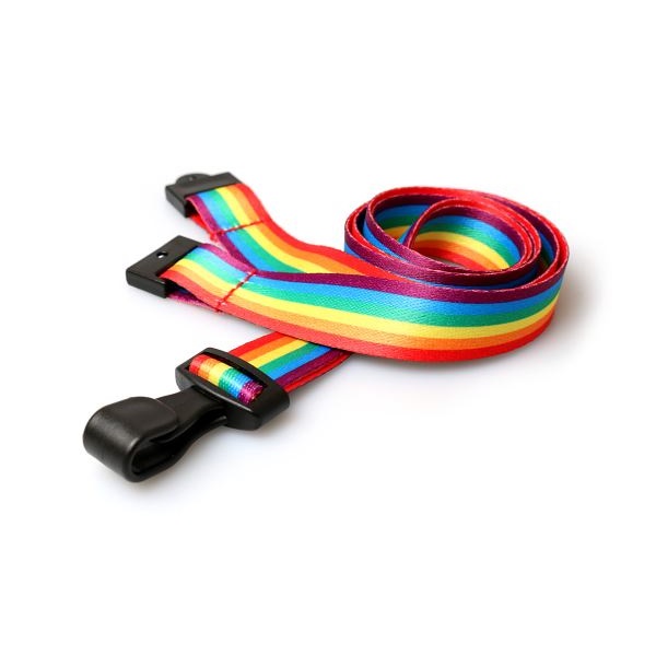 Picture of Recycled rainbow lanyard / keyhanger 15 mm with Plastic J-Clip. 60270586