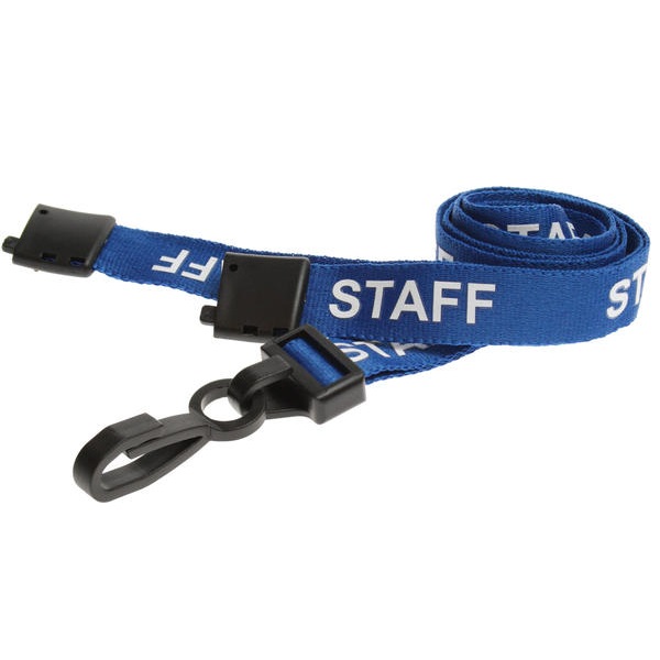 Picture of Staff blue lanyard / keyhanger 15 mm with plastic J clip. 60270588