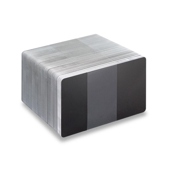 Billede af Blanke matte sorte plastkort - CR80 (HVID KERNE). 70102044VK