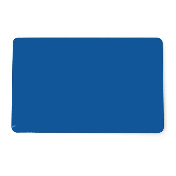 Billede af Blanke blå gennemfarvet plastkort - CR80 (BLÅ KERNE). 70102035