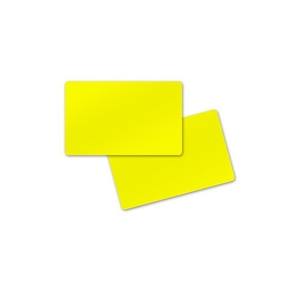 Billede af Blanke gule plastkort - CR80 (HVID KERNE). 70102090vud