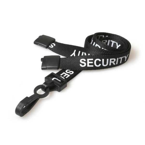 Picture of Security black lanyard / Keyhanger 15 mm with plastic J clip. 60270584