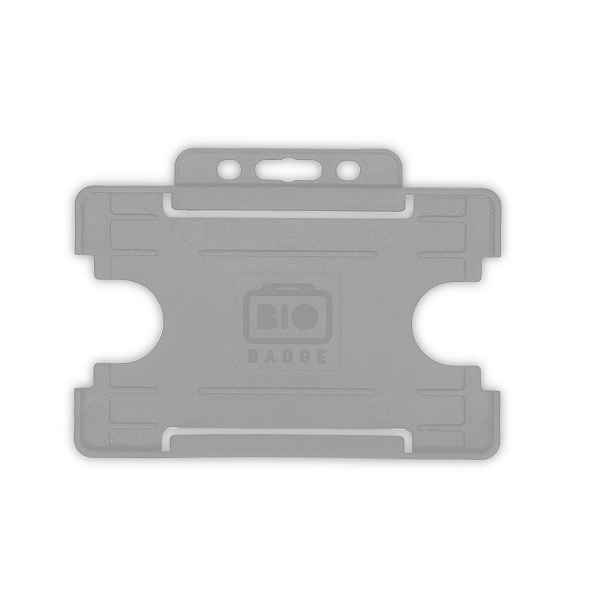 Picture of Gray bio badge Cardholder/carrying face open plastic (horizontal/landscape). 60270460