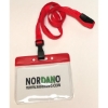 Picture of Card holder / carrying case soft plastic 86 x 54 mm. red top / clear with a red lanyard. (60270315/60270305)+60270545