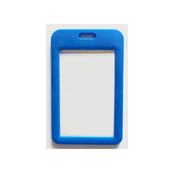 Billede af Blå 86x54 mm kortholder / bæreetui hård plast. Klarf for- og bagside (vandret / horisontal / landscape). 60270348
