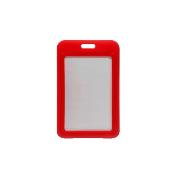 Billede af Rød 86x54 mm kortholder / bæreetui hård plast. Klarf for- og bagside (vandret / horisontal / landscape). 60270345