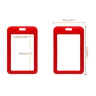 Picture of Yellow 86x54 mm Card holder / carrying case hard plastic / Badge holder. Clear on both sides. (vertical / portrait). 60270347