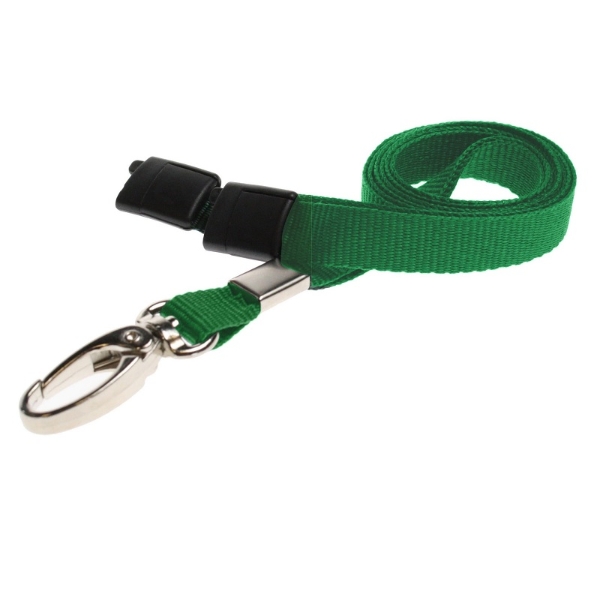 Billede af Lysegrøn Lanyard / Halssnor / Keyhanger / Nøglesnor / Halsrem 10 mm med metal karabinhage. 100% polyester. Breakaway / break-away. 60270566_1