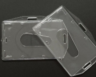 Billede af ID kortholder / bæreetui / navneskilt hård plast transparent / gennemsigtig / glasklar (vandret/horisontal/landscape eller lodret / vertikal / portrait). 60270271
